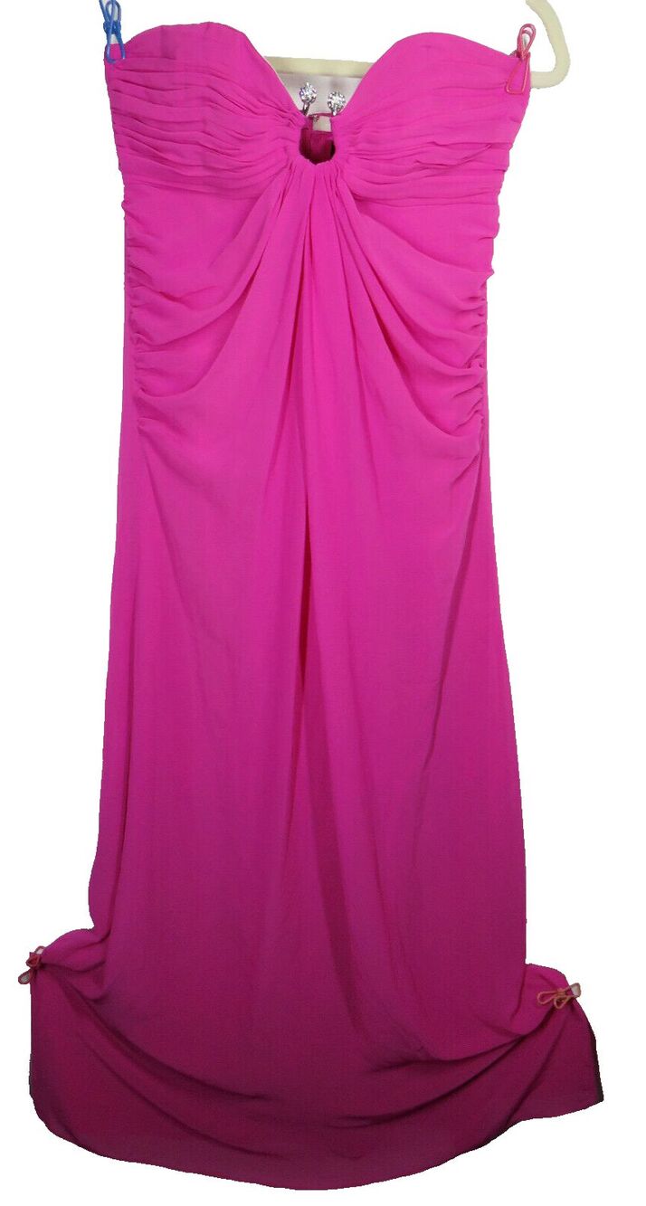 Laundry By Shelli Segal Women's Magenta Strapless Formal Prom Gown Size 2